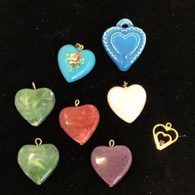 Lot 50 - Collection of Heart Pendants