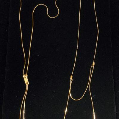 Lot 53 - Two Gold Tone Slider Adjustable Necklaces