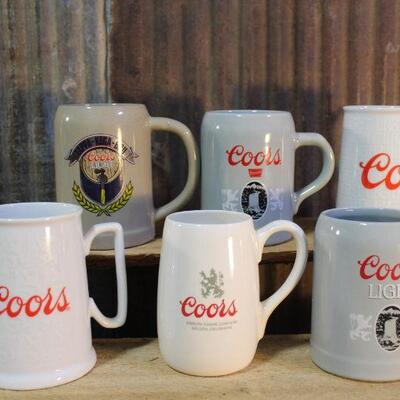 Various Coors & Coors Light Steins / Mugs, GERZ - QTY 6