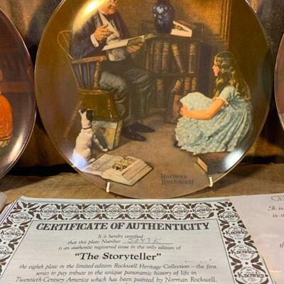 Edwin M. Knowles, Norman Rockwell Collector Plates QTY 5