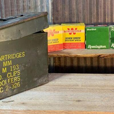 12 GA. / 16 GA. Shotgun Shells - Full Boxes with Military Ammo Box