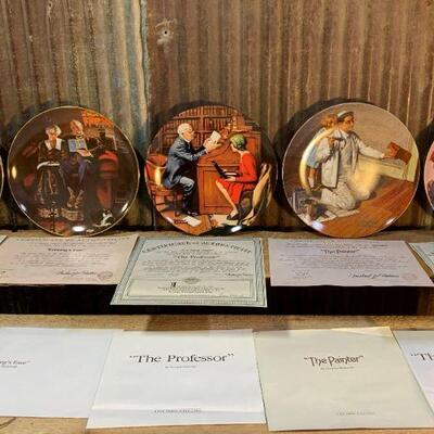 Edwin M. Knowles, Norman Rockwell Collector Plates QTY 5