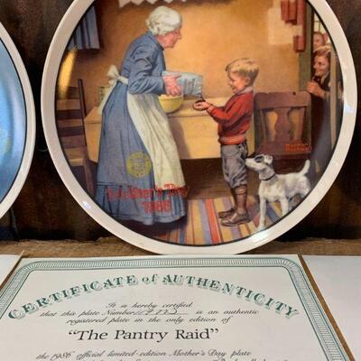Norman Rockwell, 1980s Mother Day Collector Plates - QTY 5