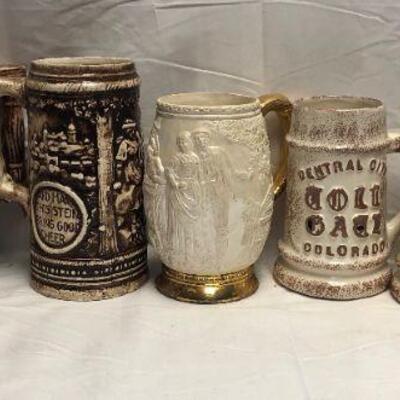 Vintage Beer Mugs / Steins - QTY 7