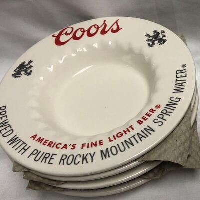 Vintage Coors Coasters - Ashtrays, Porcelain - QTY 4