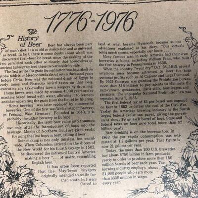 Vintage Coors 1976 Paper Placemats - The History of Beer