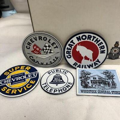 Railroad Memorabilia, Patches, and Magnets. Various Items