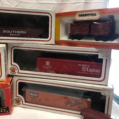 Various HO Scale Railroad Train Cars
