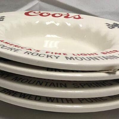 Vintage Coors Coasters - Ashtrays, Porcelain - QTY 4