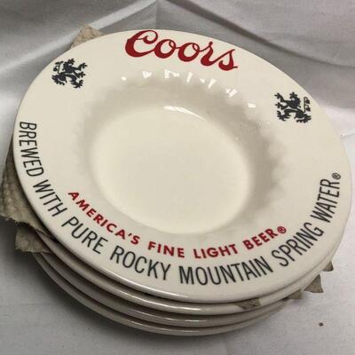 Vintage Coors Coasters - Ashtrays, Porcelain - QTY 4