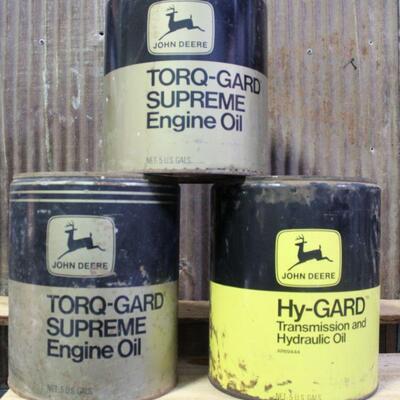 Vintage John Deere 5 Gal. Oil Can's -QTY 3