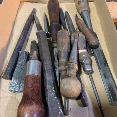 Vintage Tools - Chisel's, Punches, Awes - QTY 17