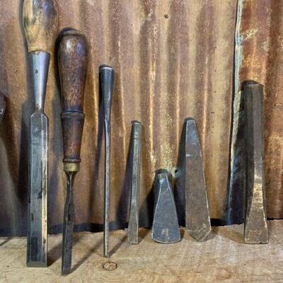 Vintage Tools - Chisel's, Punches, Awes - QTY 17