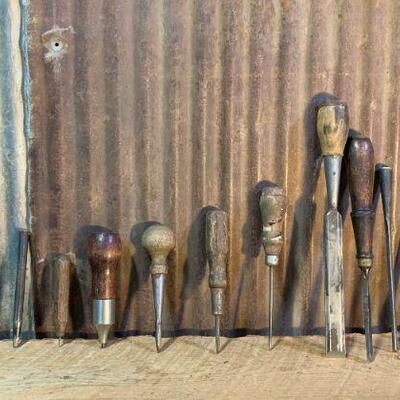 Vintage Tools - Chisel's, Punches, Awes - QTY 17