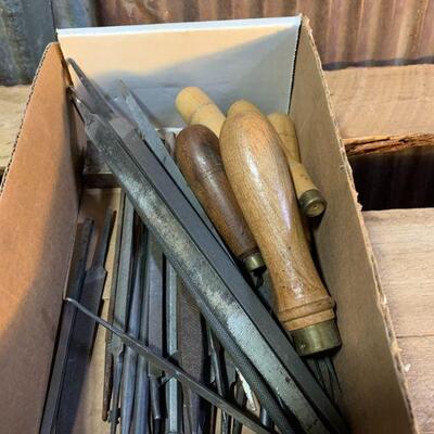 Vintage Tools - Small & large Files & Wood Handles