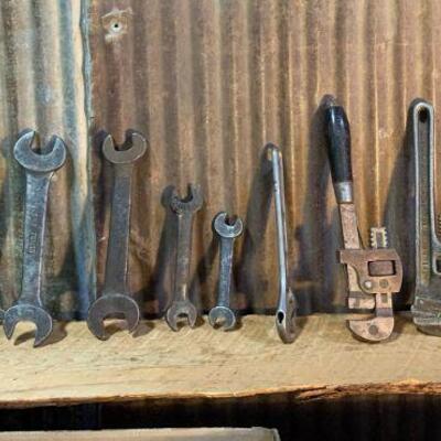 Vintage Tools - Pipe Wrenches, Open End & Pliers - QTY 17
