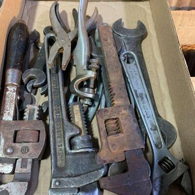 Vintage Tools - Pipe Wrenches, Open End & Pliers - QTY 17