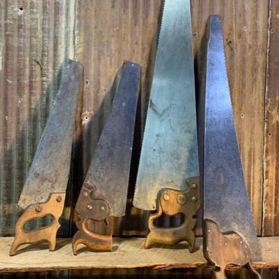 Vintage Tools - Hand Saws Disston - QTY 4