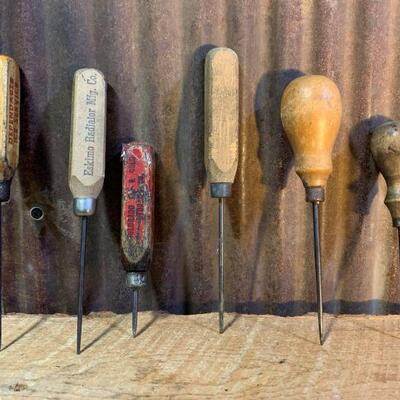 Vintage Advertisement Ice Picks with Wood Handle - QTY 6