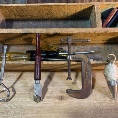 Wooden Box (Incl) of Misc. Tools
