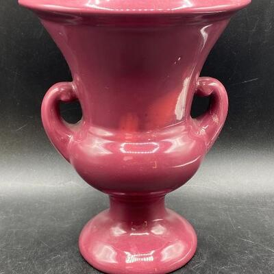 Newer Haeger Maroon Urn Vase Planter *Defects* #010-1120-00017