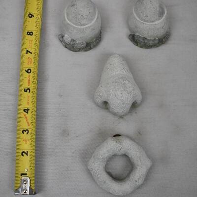 4 pc Clay Tree Face, plaster