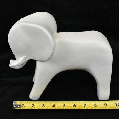 White Elephant Ceramic Figurine Statue