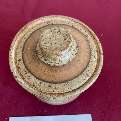 Lot 84 - Stoneware Pottery jar with lid