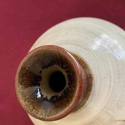 Lot 85 - Stoneware Pottery vase/Oil Lamp 