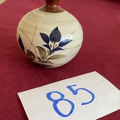 Lot 85 - Stoneware Pottery vase/Oil Lamp 