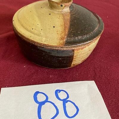 Lot 88 - Stoneware Pottery bowl with lid