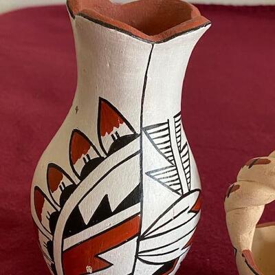 Lot 95 - Pottery Vase and basket