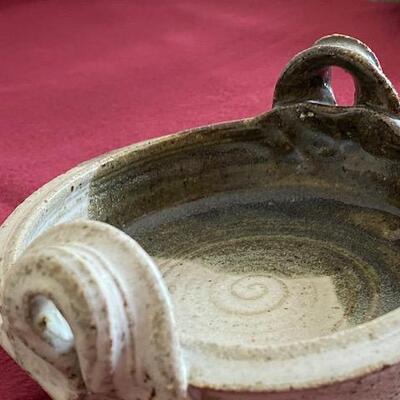 Lot 96 - Stoneware Pottery bowl with handles