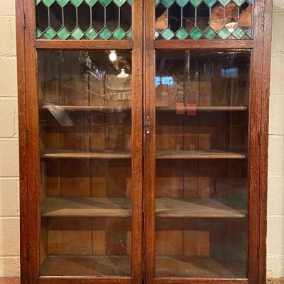 Lot 2: Larkin #6 Stained Glass Book / Curio Cabinet.