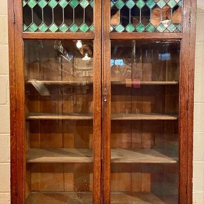 Lot 2: Larkin #6 Stained Glass Book / Curio Cabinet.