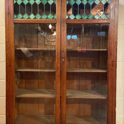 Lot 2: Larkin #6 Stained Glass Book / Curio Cabinet.