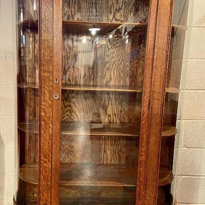 Lot 4: Antique Bowfront Curio Cabinet