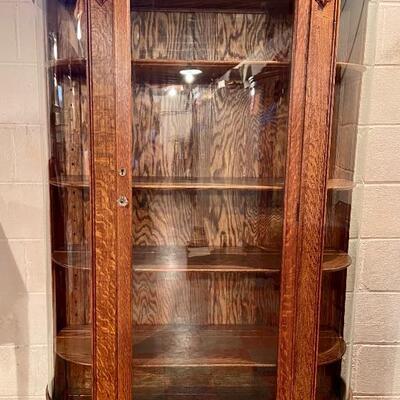 Lot 4: Antique Bowfront Curio Cabinet