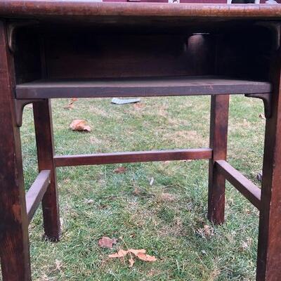 Lot 52 G: Antique Wooden School Desk & Chair
