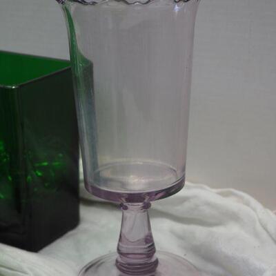 Lot 45 Vintage brody 1950s vases and other depression glass and glow glass