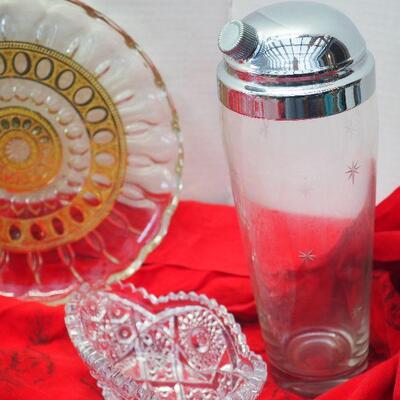 Lot 47 EAPG Cut crystal, Overlay Glass, Vintage soda maker , princess House
