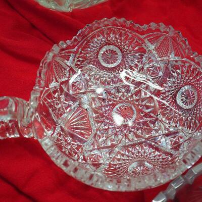 Lot 47 EAPG Cut crystal, Overlay Glass, Vintage soda maker , princess House