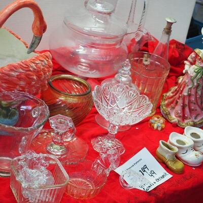 Lot 49 Vinatge cermaics, Easter, Glass Collectibles, Large glass terrerium