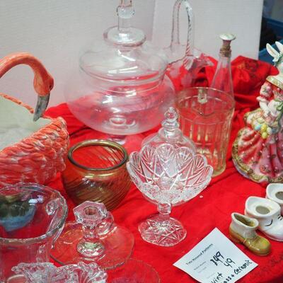 Lot 49 Vinatge cermaics, Easter, Glass Collectibles, Large glass terrerium