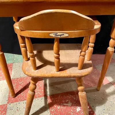 Lot 5: Vintage wooden student desk and chair