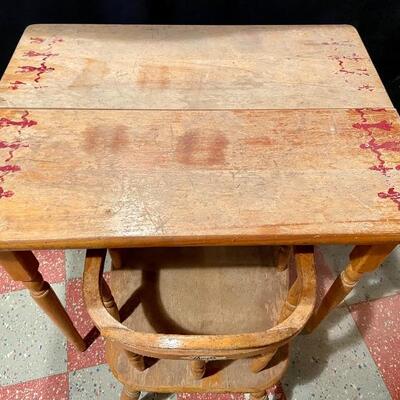 Lot 5: Vintage wooden student desk and chair