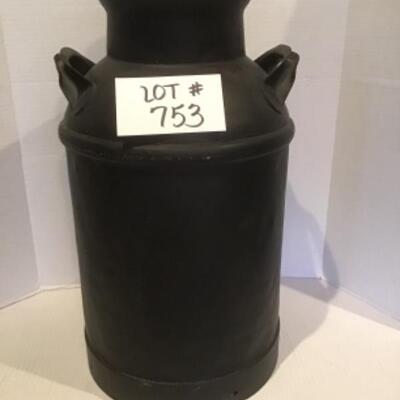H - 753 Antique Black Milk Can