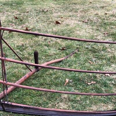 Lot 54 G: Antique Grain Cradle Scythe Primitive Farm Tool 