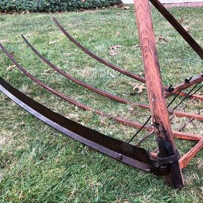 Lot 54 G: Antique Grain Cradle Scythe Primitive Farm Tool 