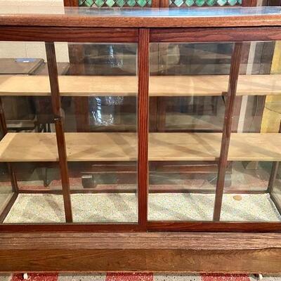 Lot 6: Wooden Display Case on Casters